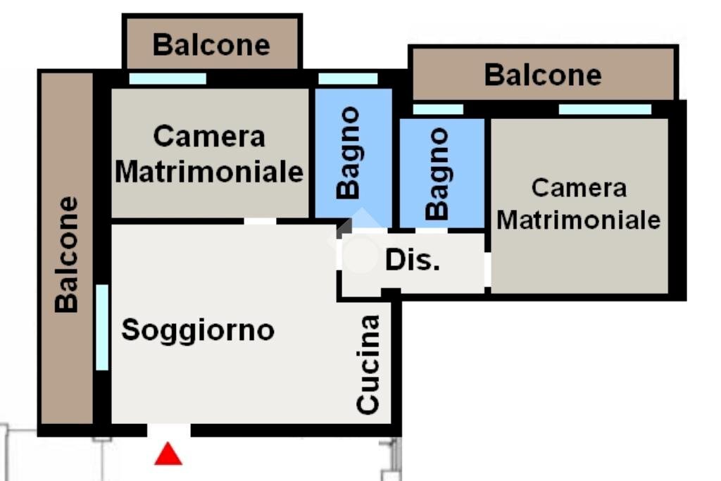 Trilocale Via Monte Grappa, Carugate - planimetria 1