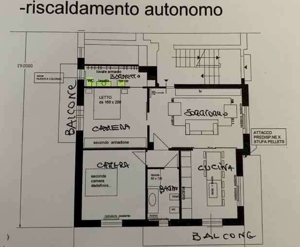 Quadrilocale Via Castelletto Stura, frazione Madonna Delle Grazie, Cuneo - planimetria 1