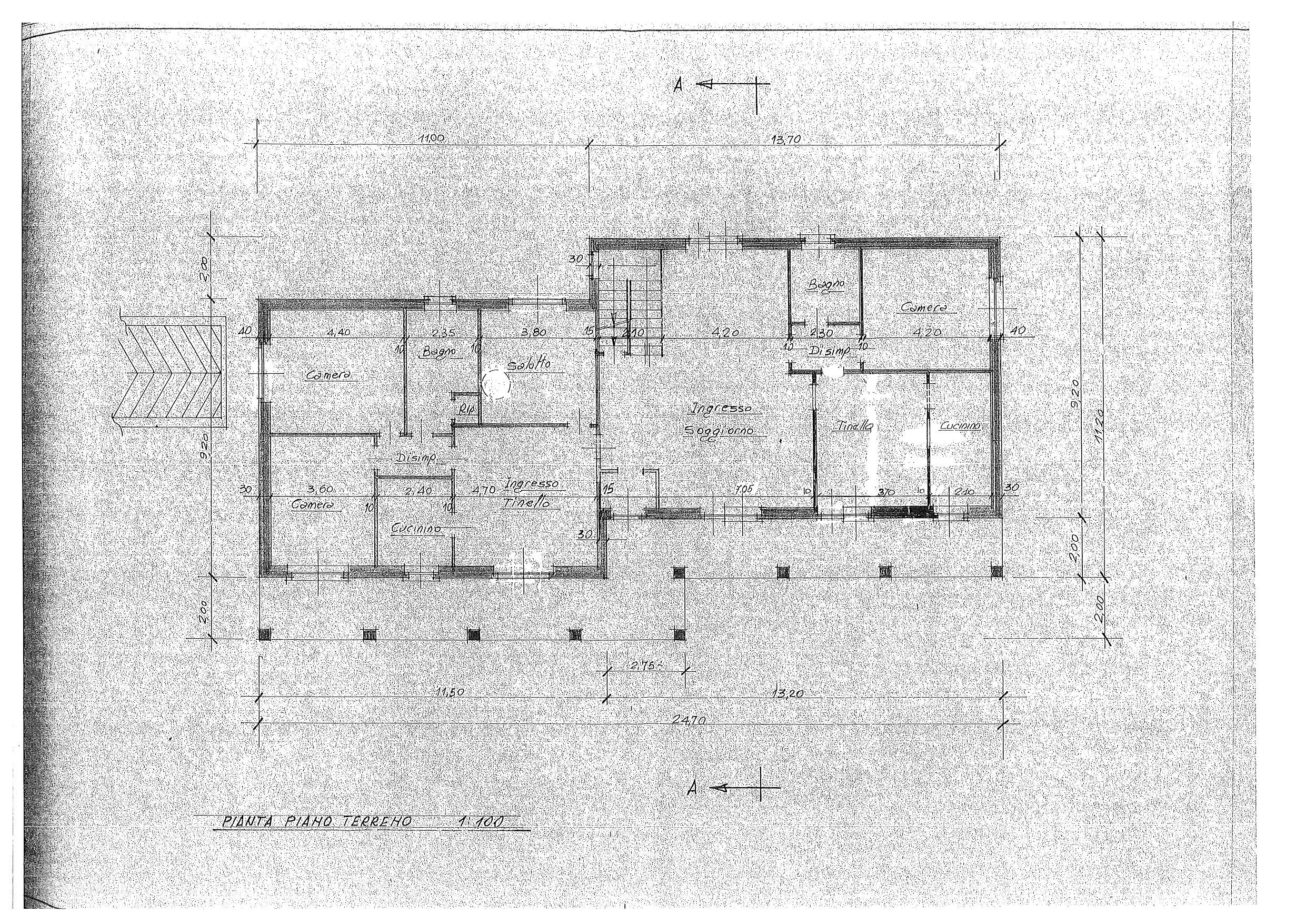 Planimetria piano terra - Three-family Villa via Fratelli Vitrani, 20, Villarbasse - floor plans 1