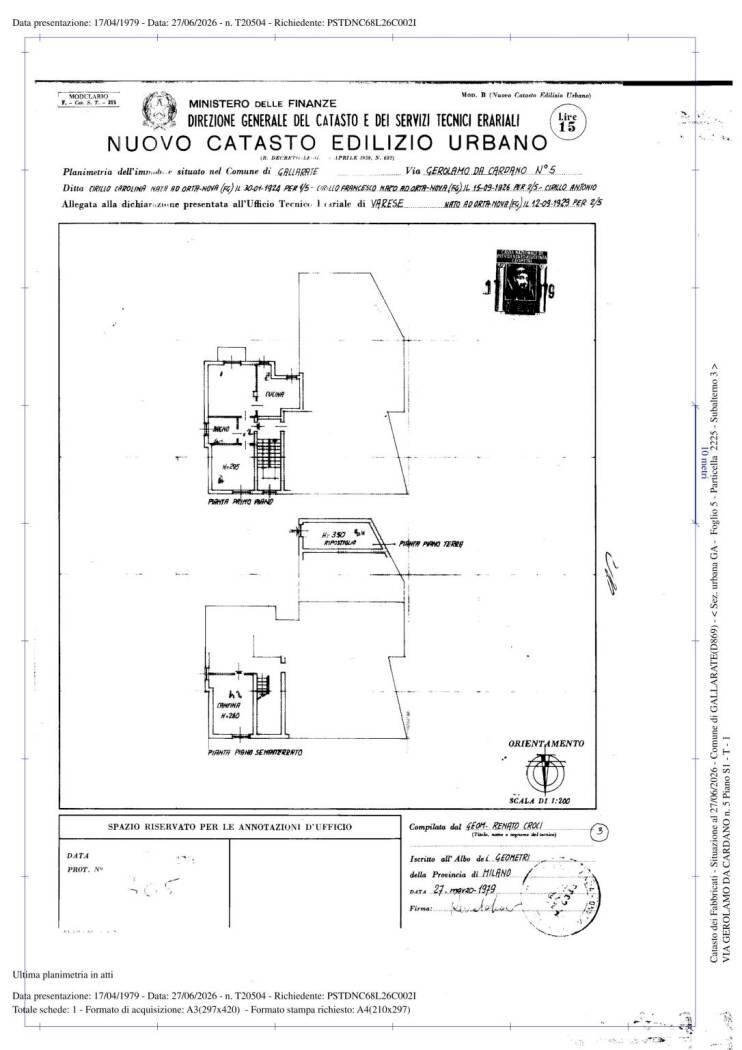 Three-room apartment via Gerolamo Cardano, 5, Gallarate - floor plans 1
