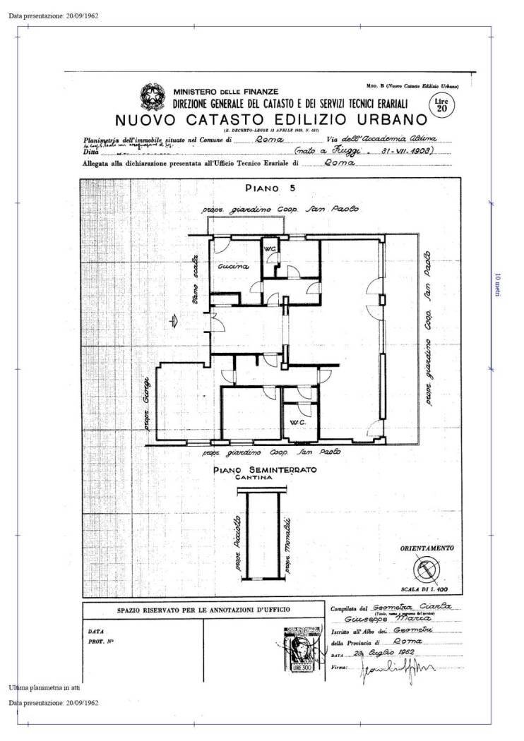Appartamento via dell'Accademia Aldina, 18, Roma - planimetria 1