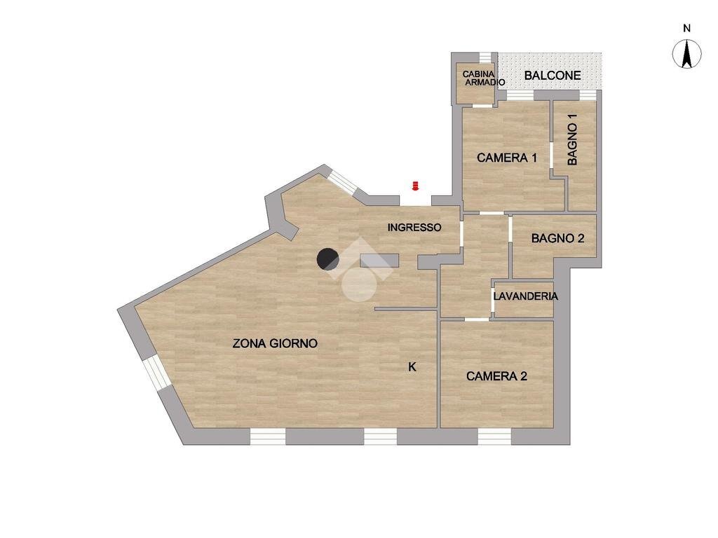 Trilocale Viale Tibaldi, Milano - planimetria 1