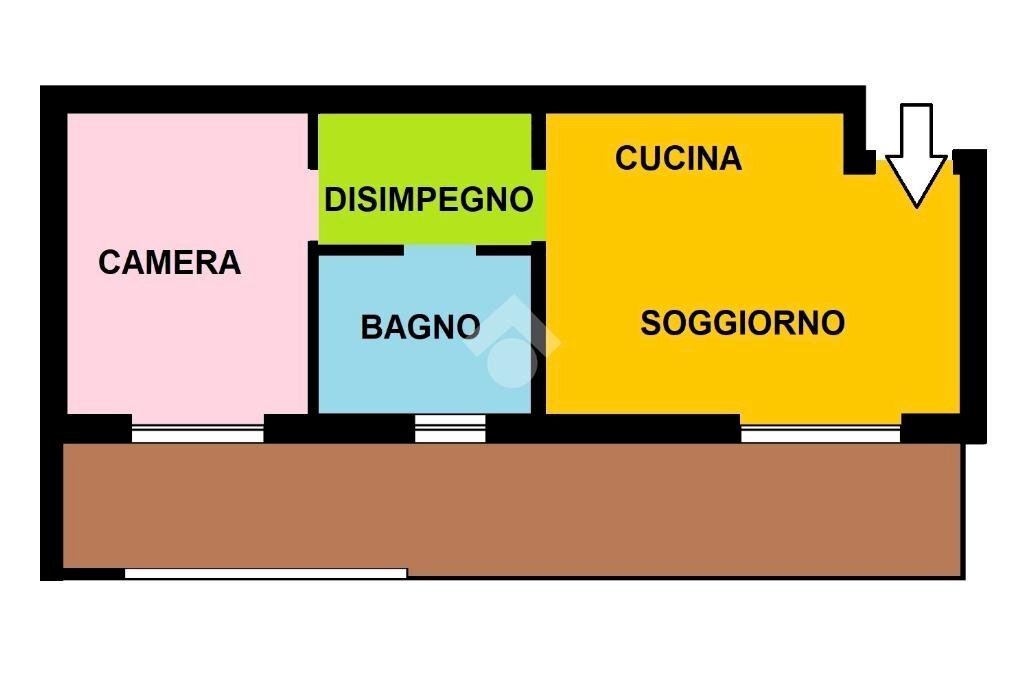 Two-room apartment Via Antonio Pianella, Milano (neighborhood San Siro) - floor plans 1