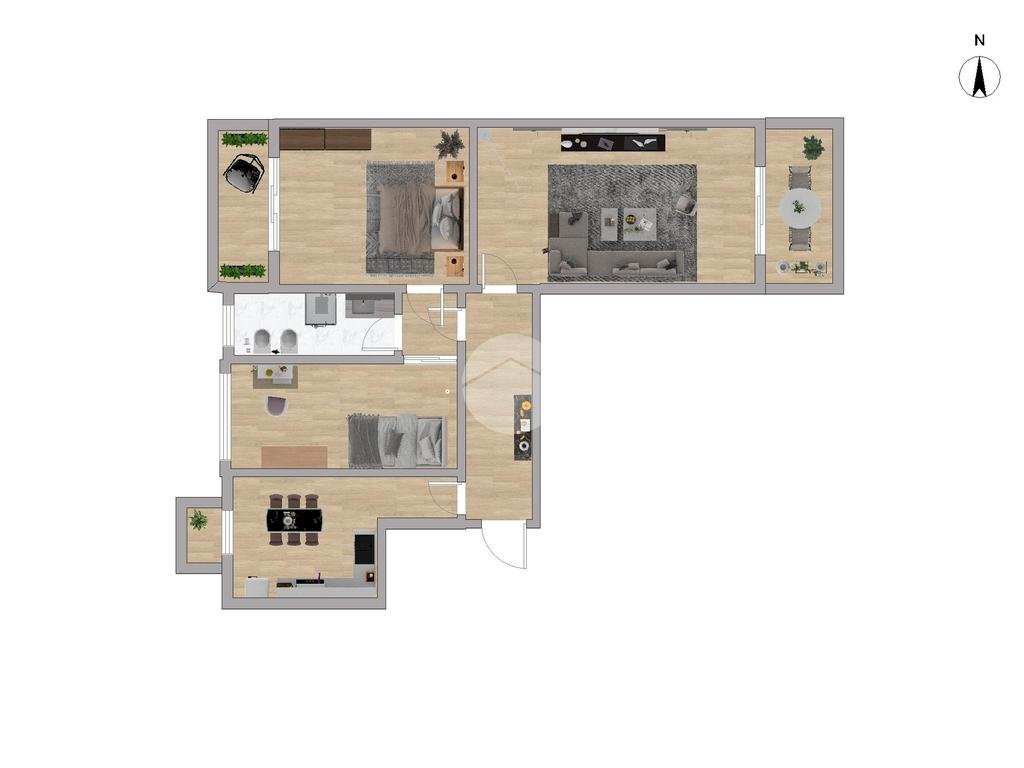 Three-room apartment Via Lorenzo Perosi, Milano (neighborhood Lorenteggio) - floor plans 1