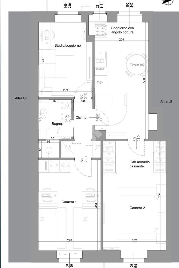 Quadrilocale Via Isonzo, Torino (zona San Paolo) - planimetria 1