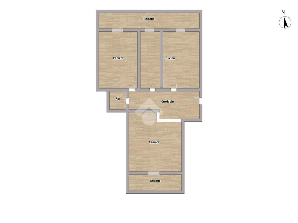 Three-room apartment Via Alfonso Ogliaro, Torino (neighborhood Santa Rita) - floor plans 1