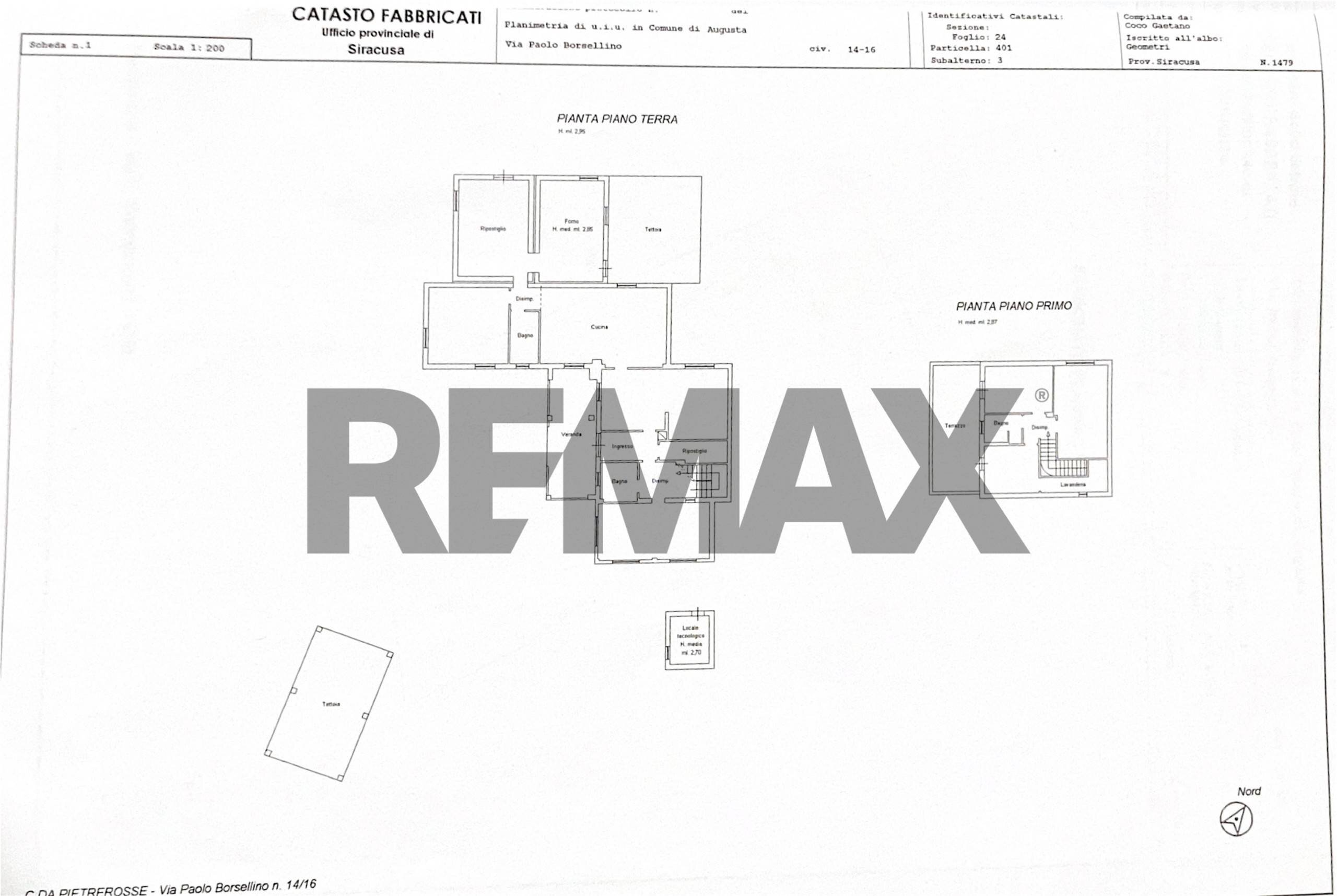 Pianta 2D - Villa VIA PAOLO BORSELLINO
 
16, Augusta - floor plans 1