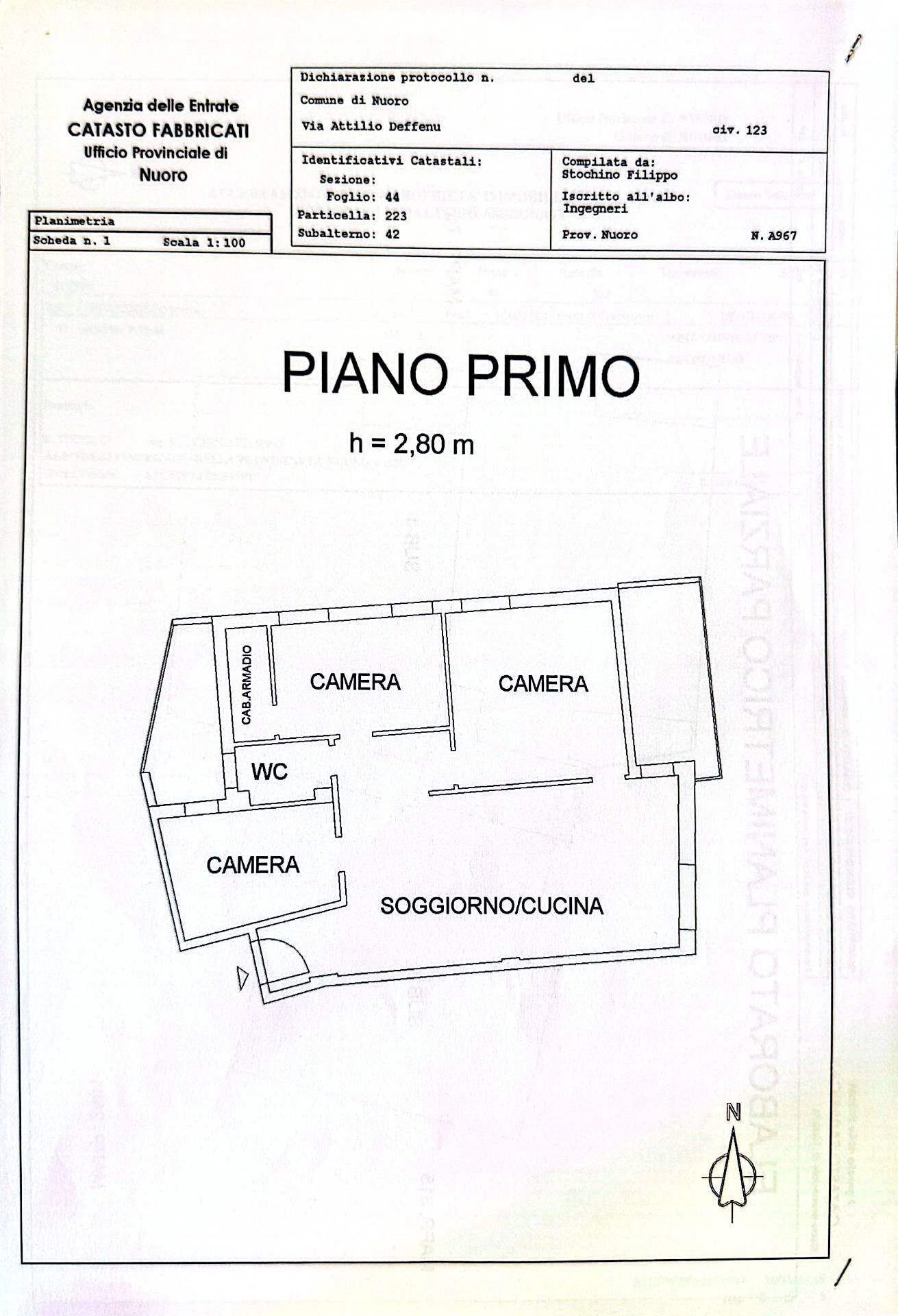 Foto 18 - Quadrilocale Via A. Deffenu
 
123, Nuoro - planimetria 1
