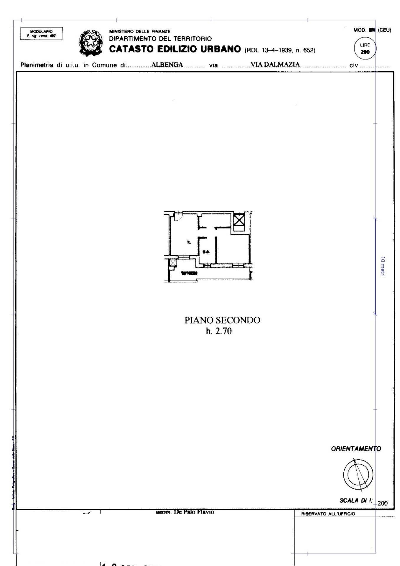 Foto 18 - Bilocale Via Dalmazia, Albenga - planimetria 1