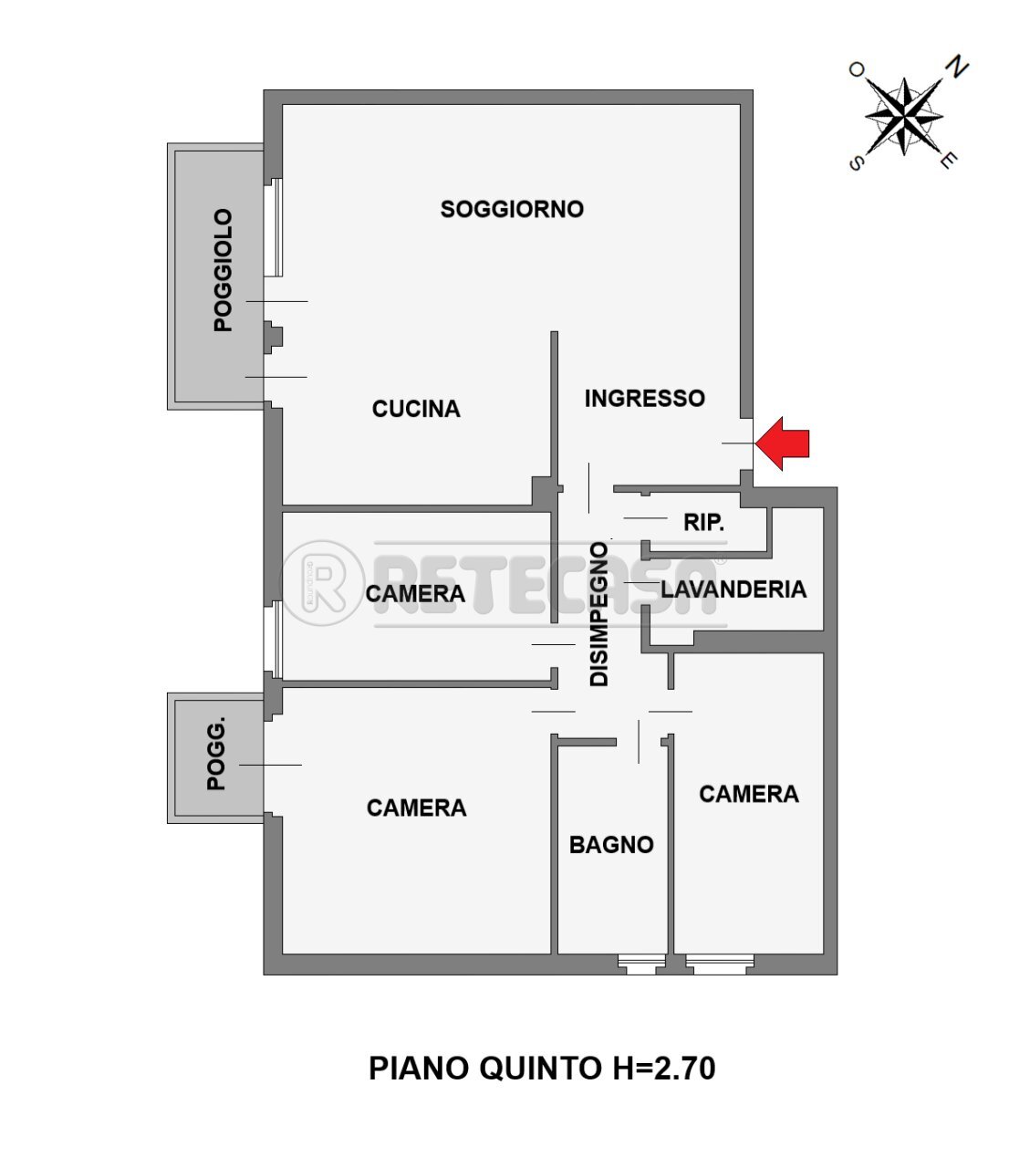PLANIMETRIA APPARTAMENTO - Apartment Via Cavalieri di Vittorio Veneto 2, Padova - floor plans 1