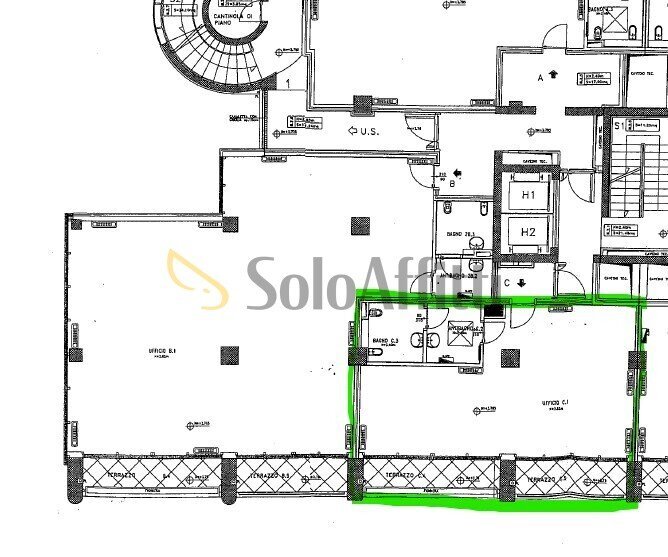 planimetria 75 mq - Office Gallarate - floor plans 1