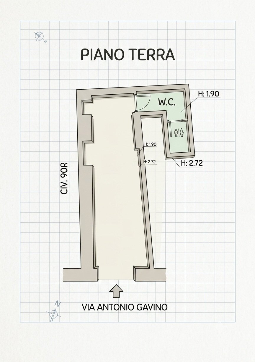 PLANIMETRIA - Commercial Premises Via A. Gavino 84 rosso, Campomorone - floor plans 1