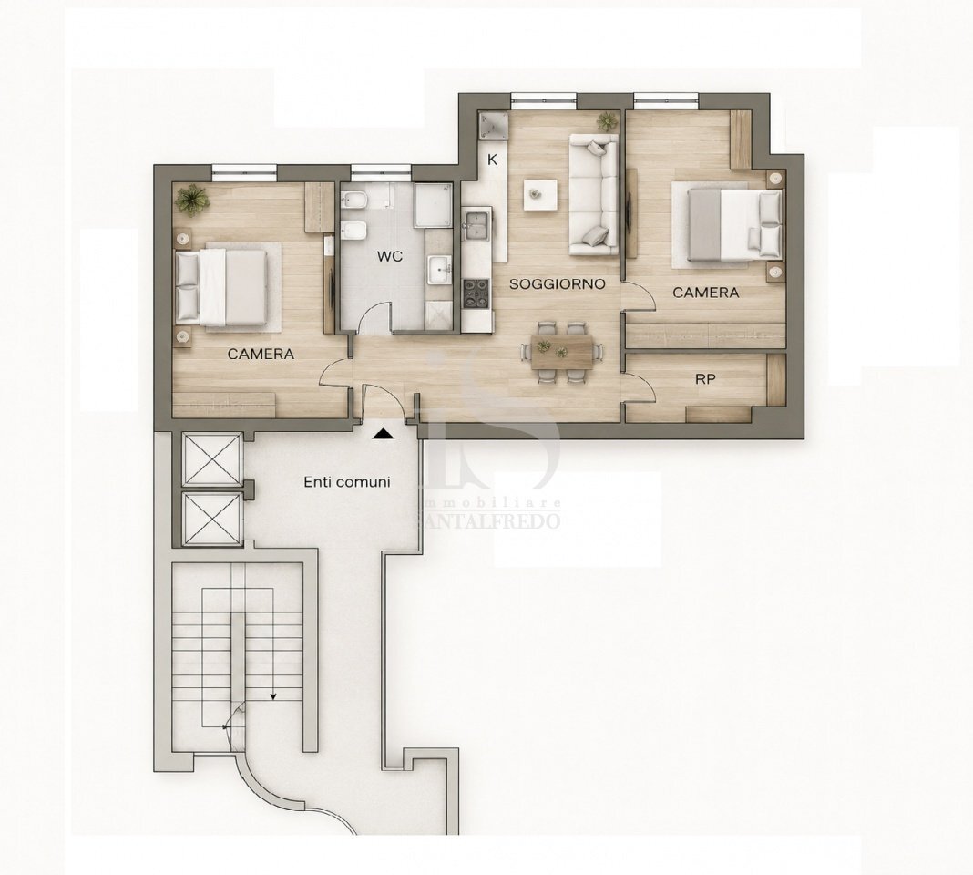 One-room apartment Via Andrea Doria, 56, Milano - floor plans 1