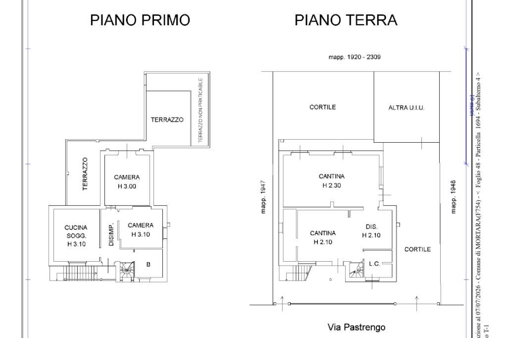 Villa Via Pastrengo, Mortara - floor plans 1