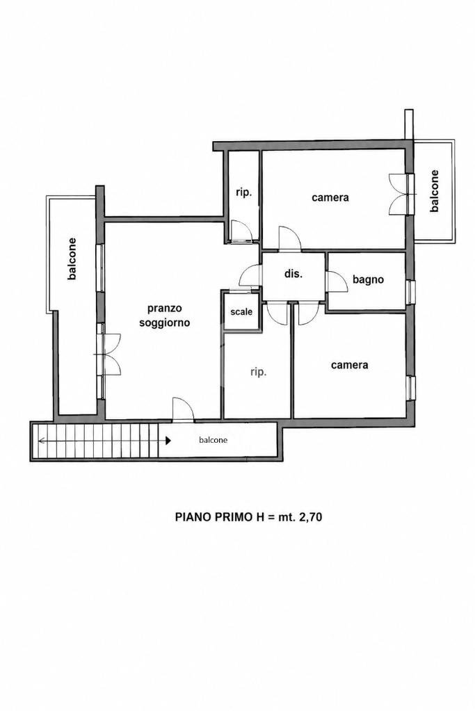 Three-room apartment Via Luigi Arcangeli, Savignano sul Rubicone - floor plans 1