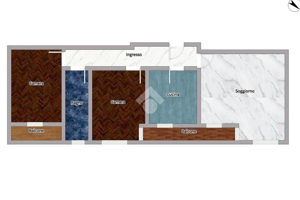 Trilocale Via Privata Albona, Milano (zona Baggio) - planimetria 1