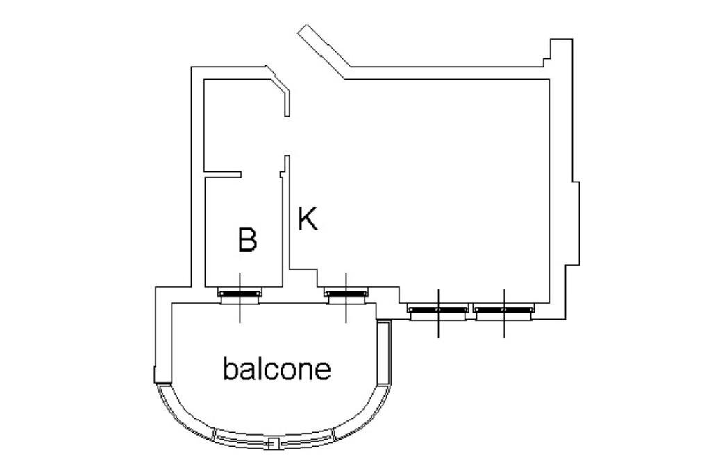One-room apartment Via Caduti in Missione di Pace, Milano (neighborhood Rubattino) - floor plans 1