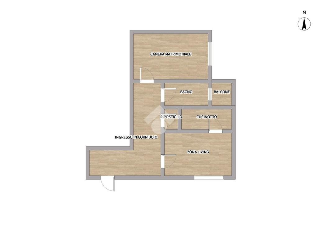 Bilocale Via Privata Sebastiano Serlio, Milano (zona Corvetto) - planimetria 1