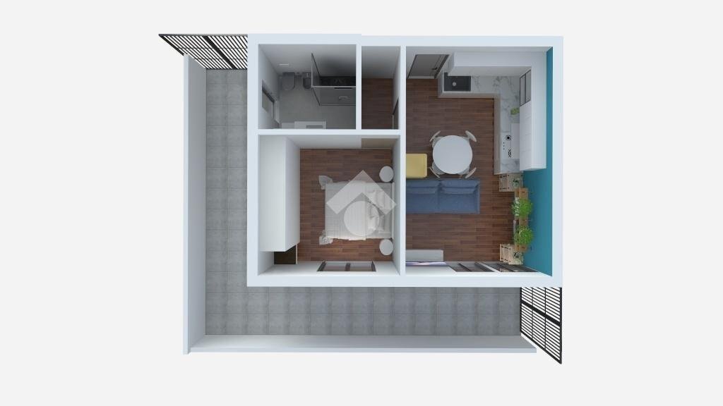 Two-room apartment Via davanzati bernardo, Milano (neighborhood Dergano) - floor plans 1