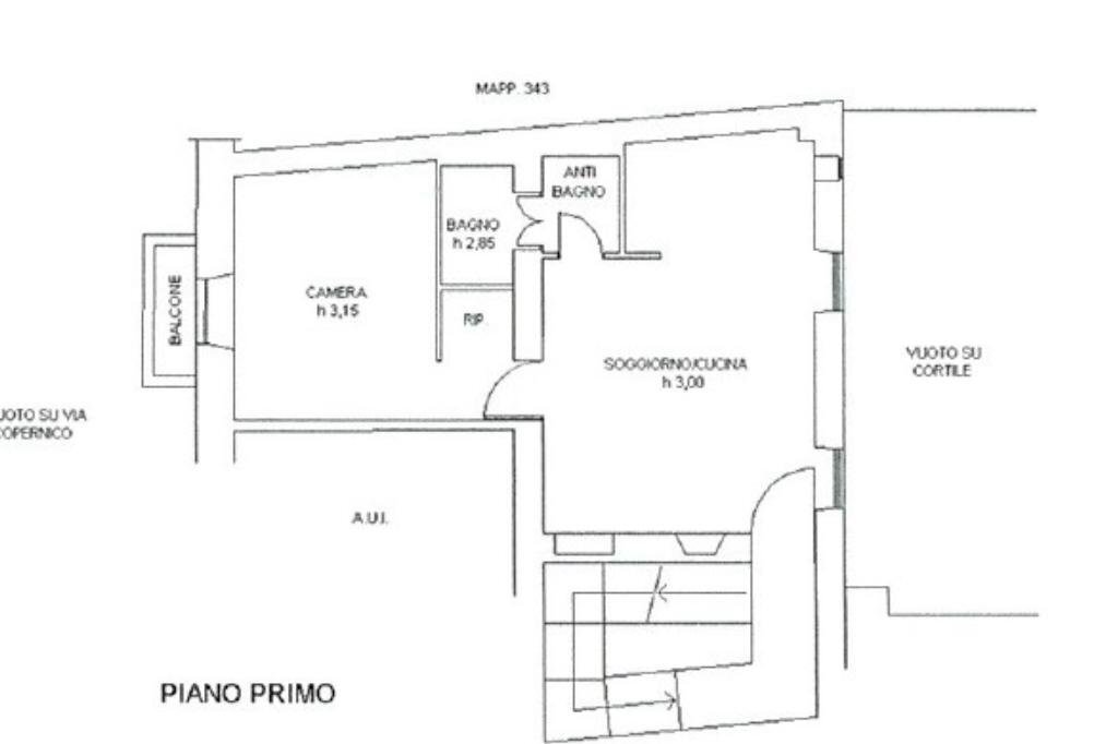 Two-room apartment Via Giulio Tarra, Milano (neighborhood Centrale) - floor plans 1