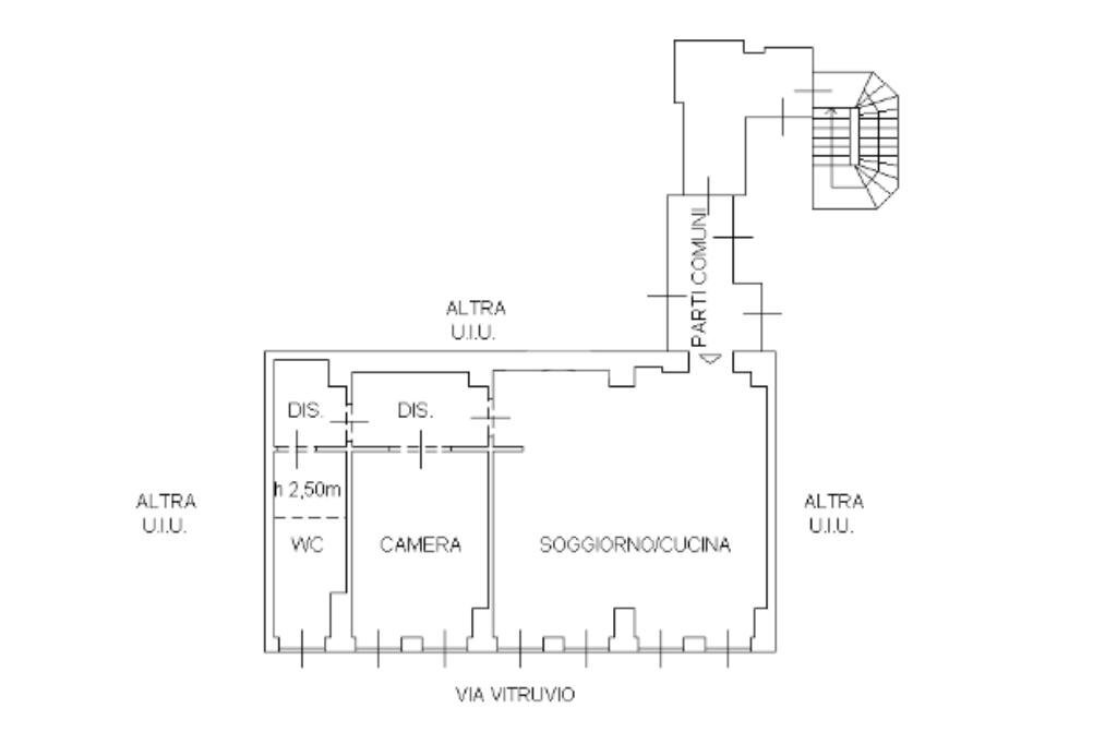 Two-room apartment Via Mauro Macchi, Milano (neighborhood Centrale) - floor plans 1
