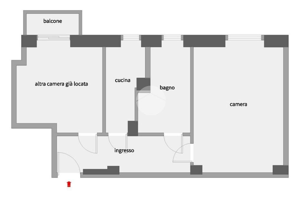 One-room apartment Via Quinto Romano, Milano (neighborhood Baggio) - floor plans 1
