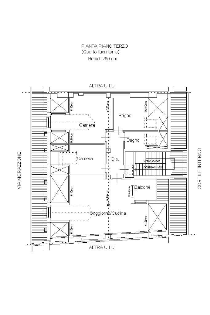 Quadrilocale Via morazzone, Torino (zona Borgo Po) - planimetria 1