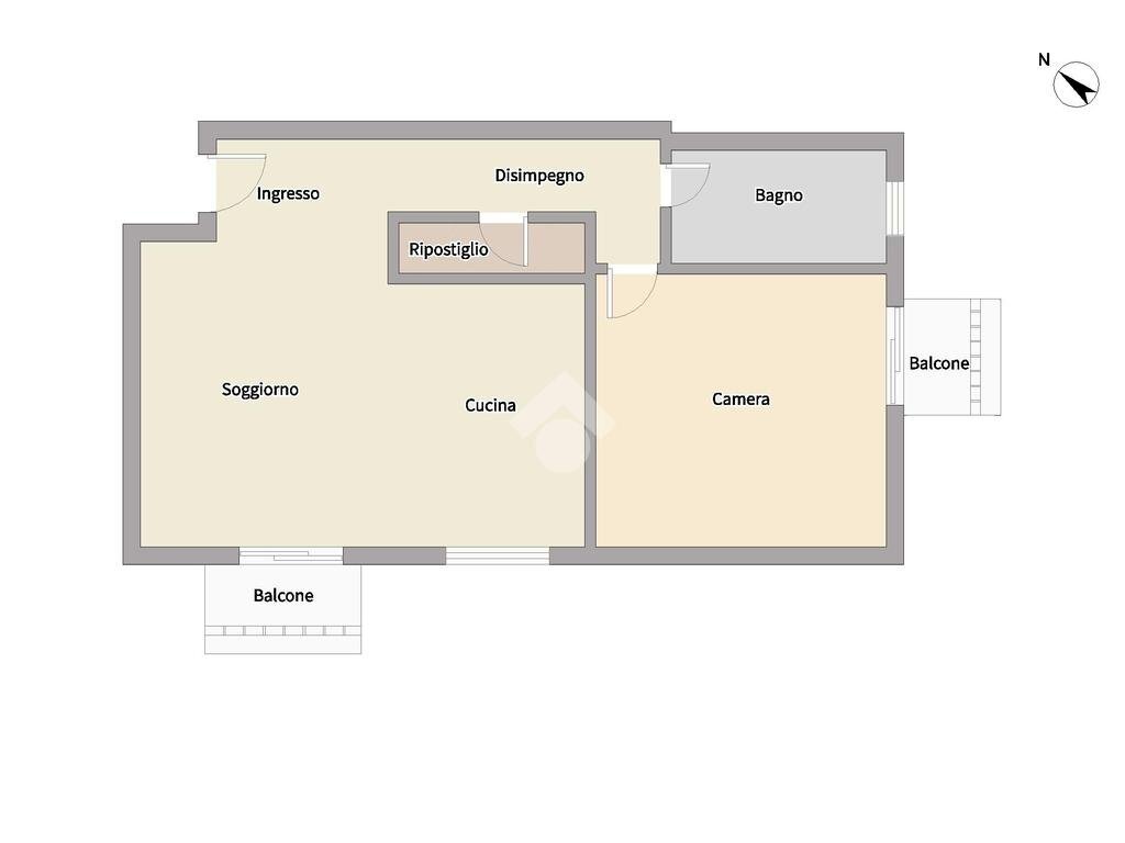 Two-room apartment Via Roma, Cesano Boscone - floor plans 1
