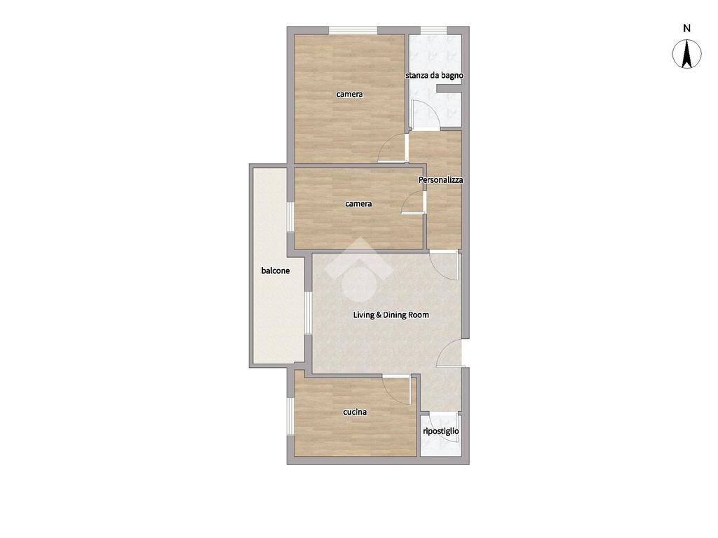 Three-room apartment Via per Carpiano, Melegnano - floor plans 1
