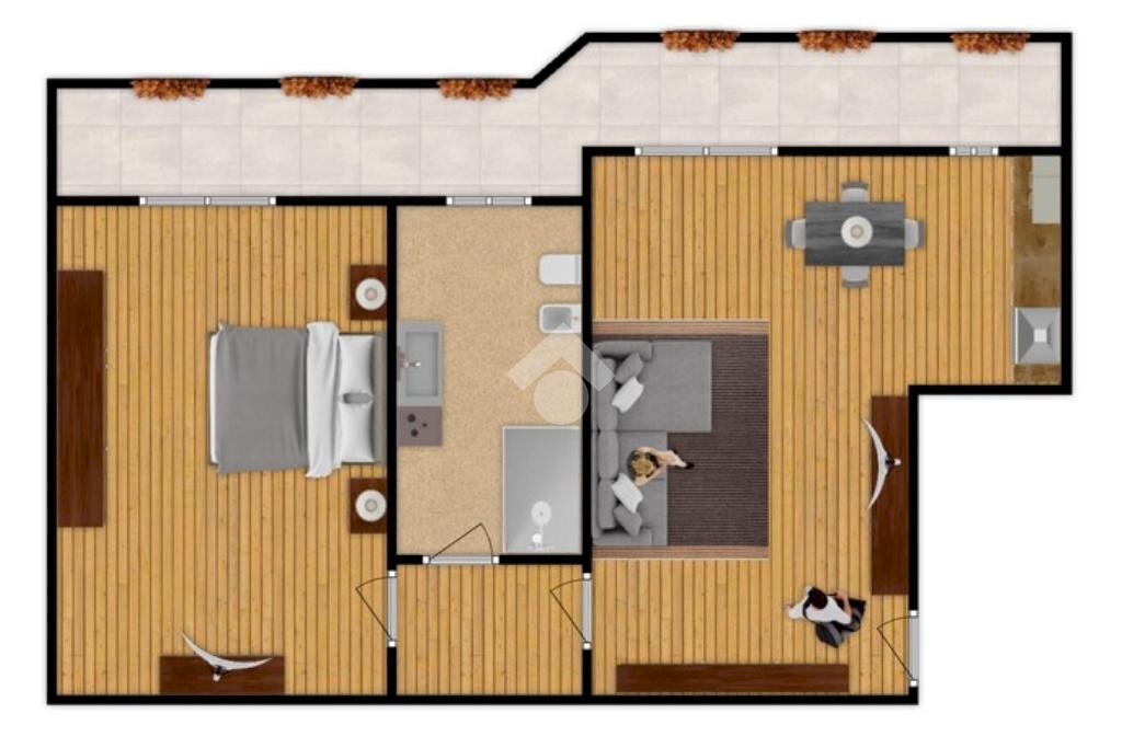 Two-room apartment Via Giacomo Leopardi, Rozzano - floor plans 1