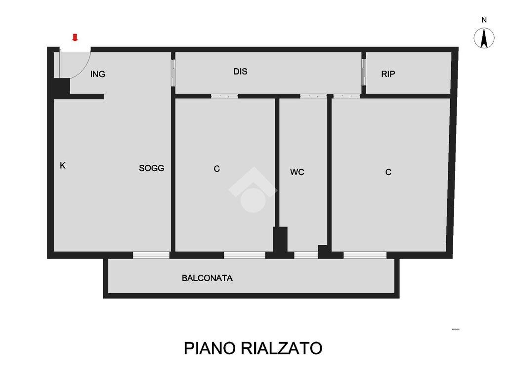 Three-room apartment Via G.B. Tiepolo, Cinisello Balsamo - floor plans 1