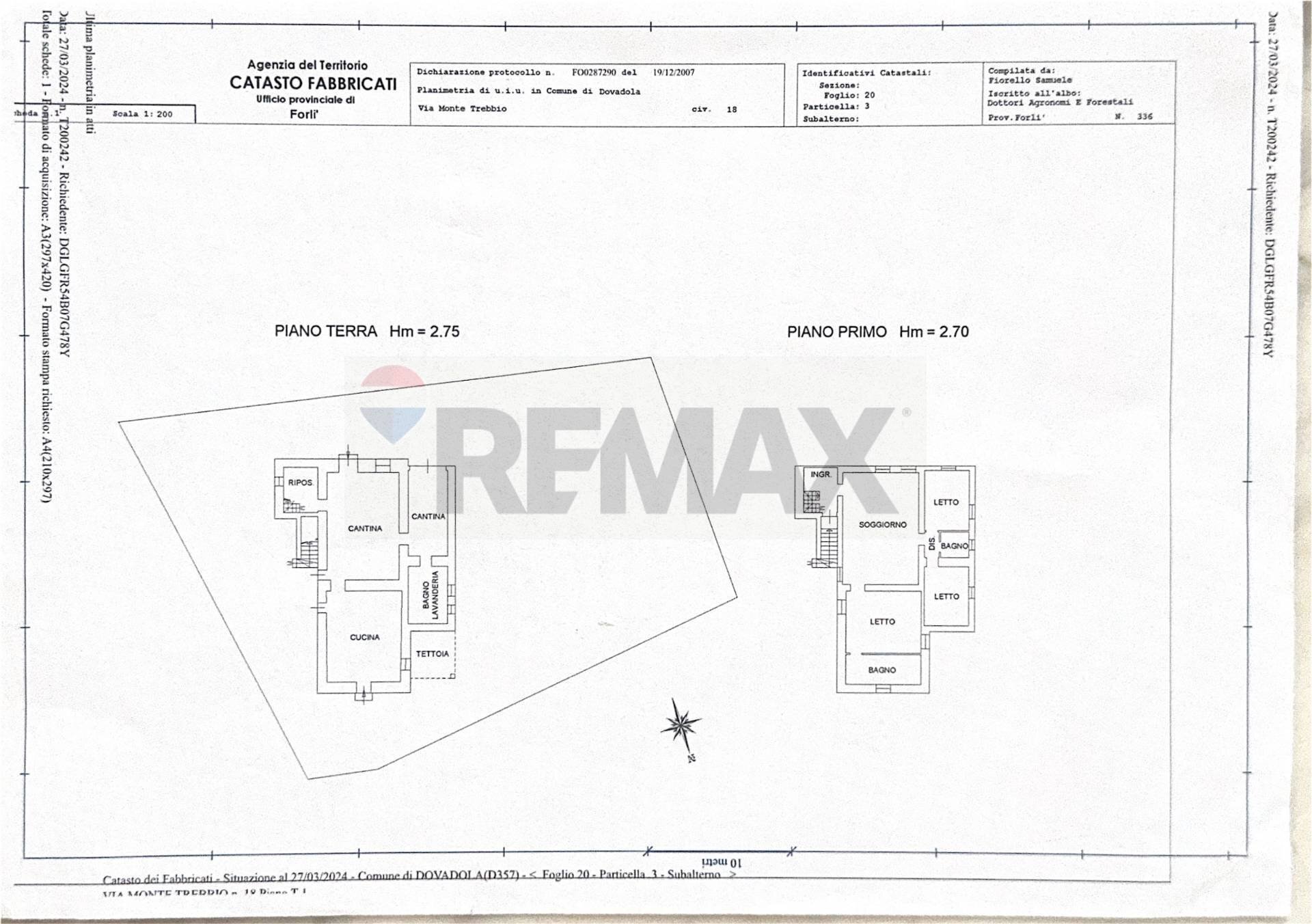 Pianta 2D - Casa indipendente VIA MONTE TREBBIO
 
18, Dovadola - planimetria 1