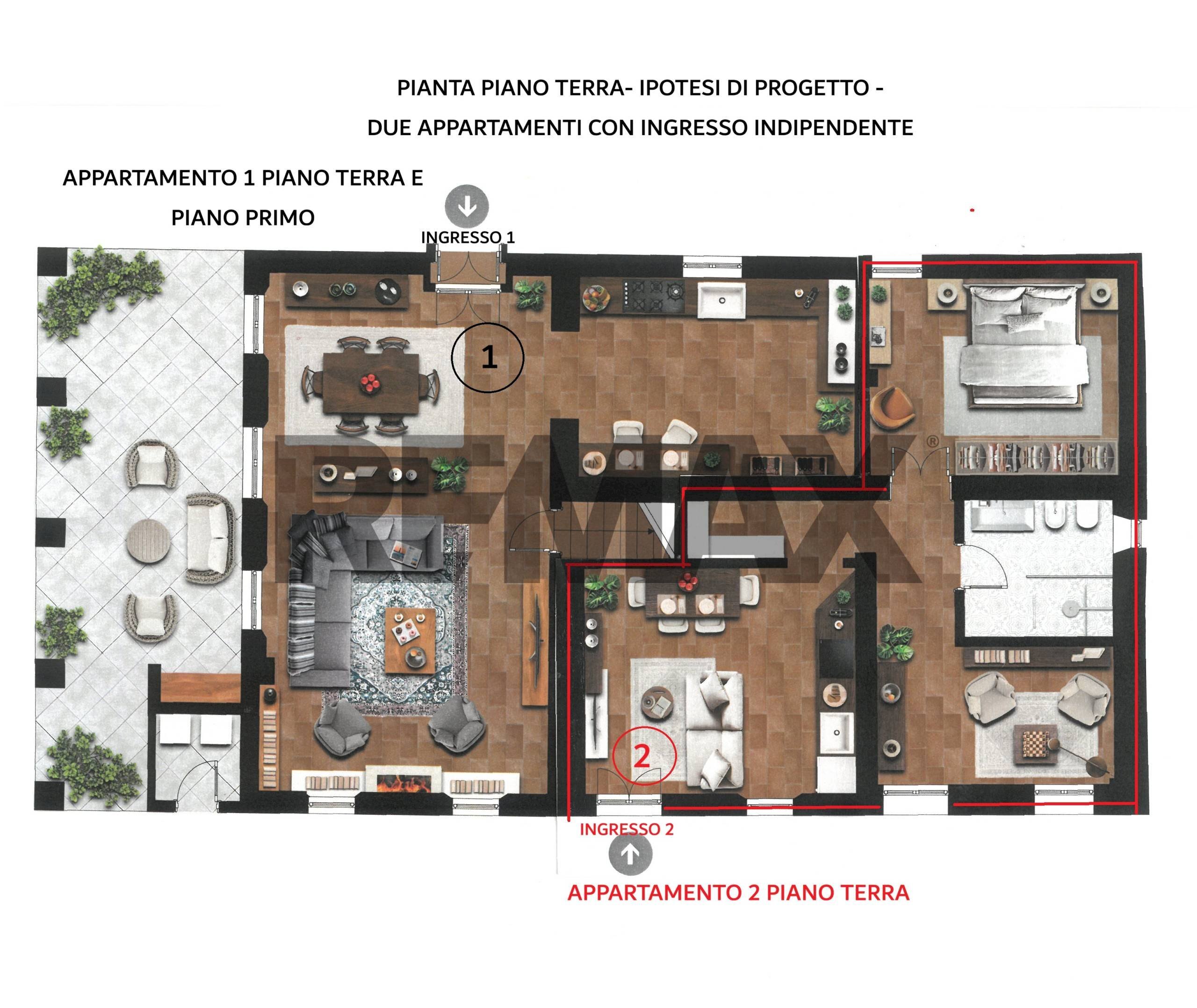 Pianta 2D - Independent house Via Santa Cristina
 
154, Rimini - floor plans 1