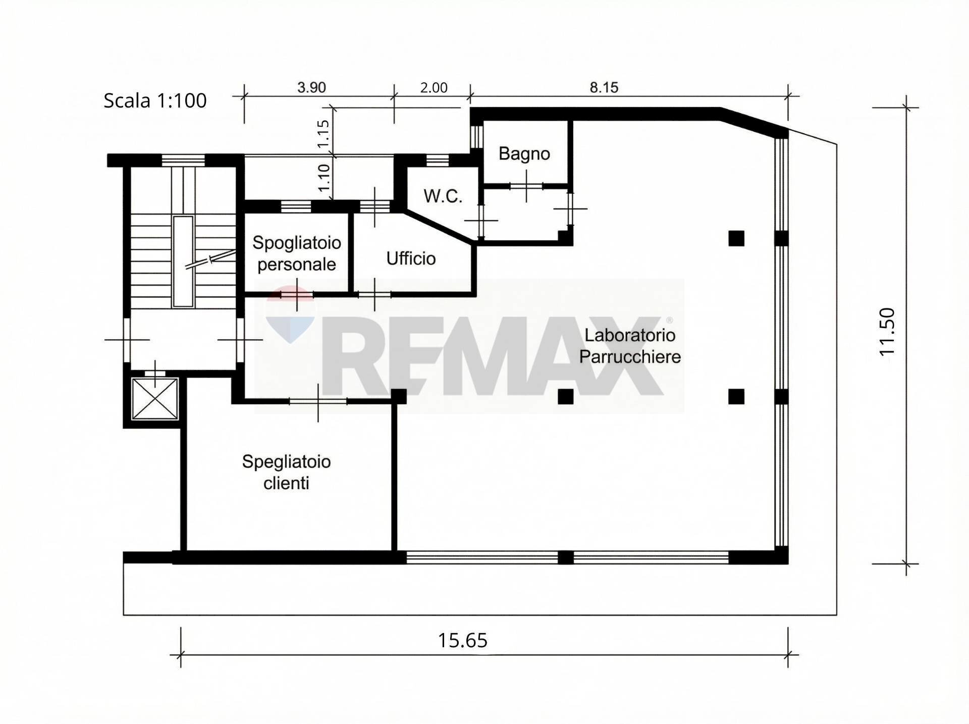 Pianta 2D stato attuale - Commercial Premises Via Dante Alighieri
 
20, Bellaria-Igea Marina - floor plans 1