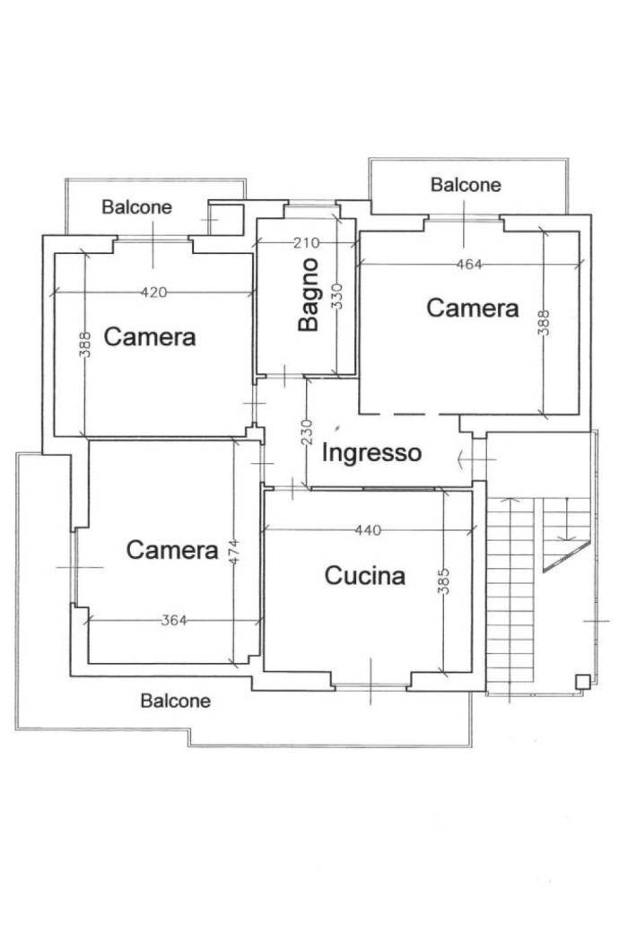 Four-room apartment via Alessandro Volta, 8, Carmagnola - floor plans 1