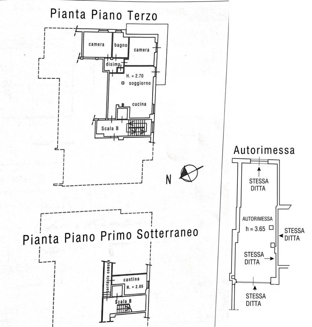 Three-room apartment via San Bernardo, 55, Mondovì - floor plans 1