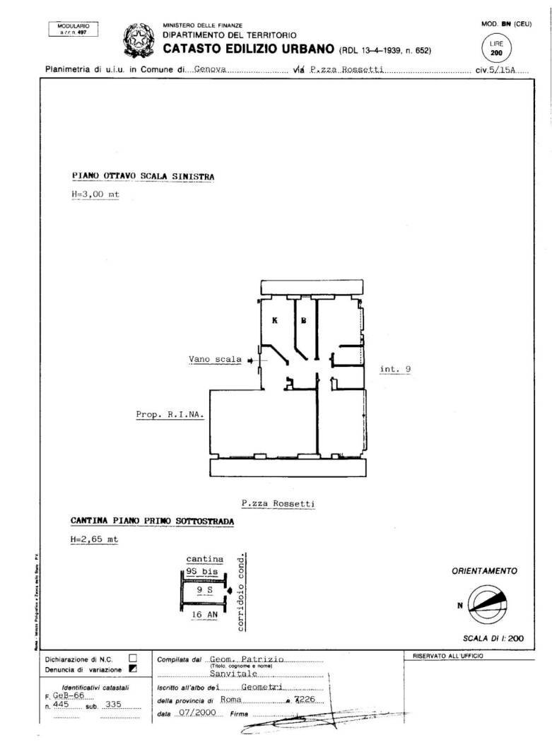 Apartment piazza Raffaele Rossetti, 5, Genova (neighborhood Foce) - floor plans 1