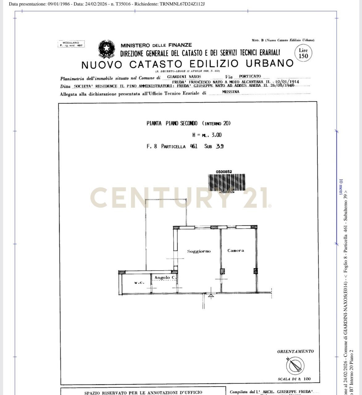 6249fd15-9188-4f3c-9c6f-32e9dd1094bf - Two-room apartment Via Porticato  2, Giardini-Naxos - floor plans 1