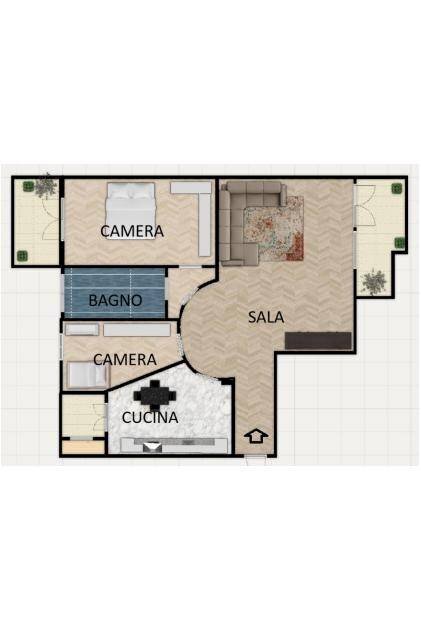 Three-room apartment via Montrasi, Bollate - floor plans 1