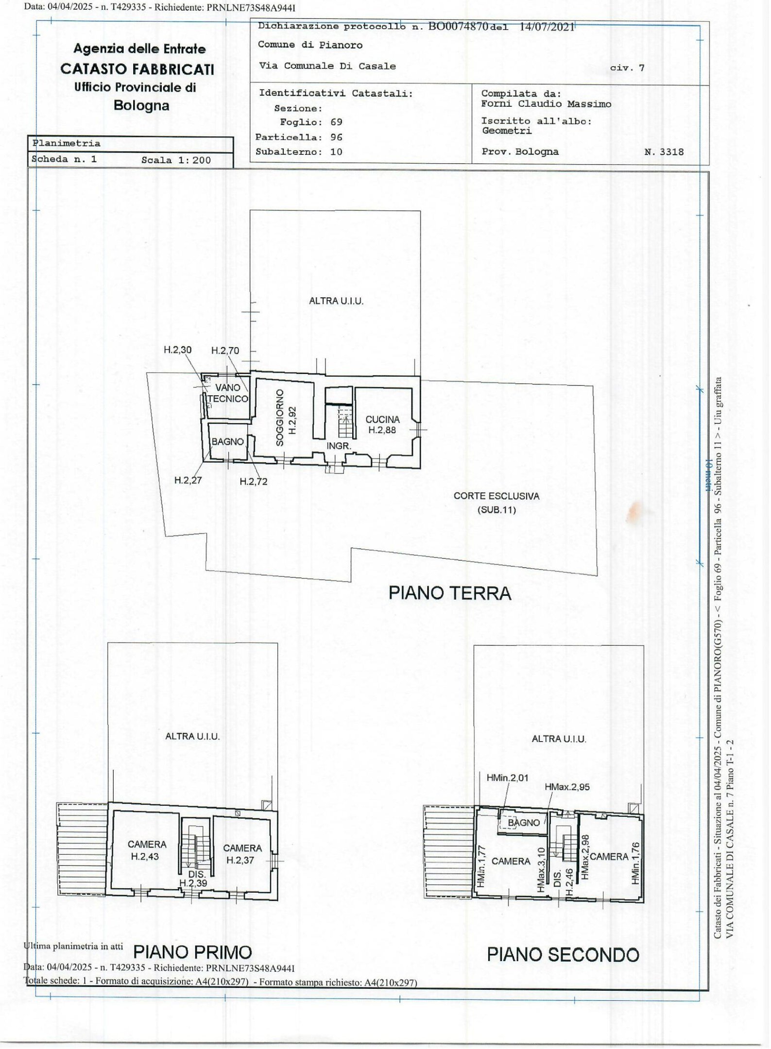 Rustic via Casale, 7, hamlet Pianoro Vecchio, Pianoro - floor plans 1
