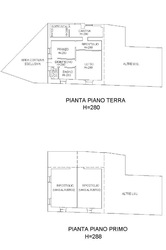 Four-room apartment Via Riana, Carpineti - floor plans 1