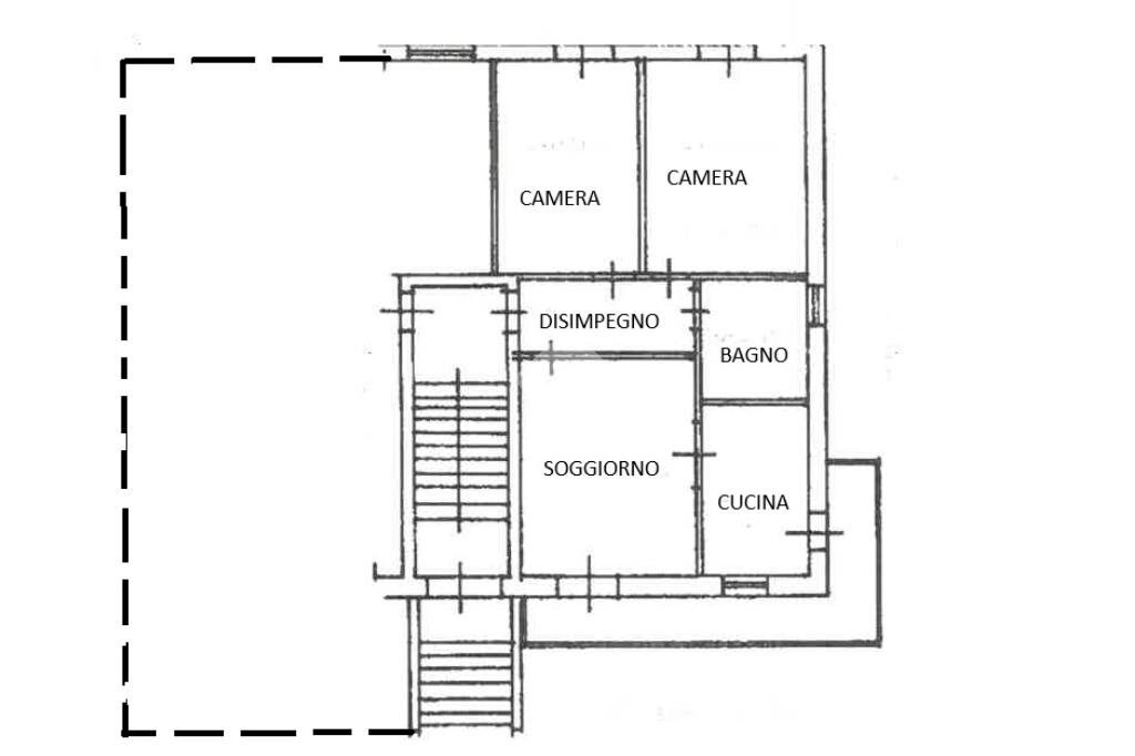 Three-room apartment Via Bagnolo, Barge - floor plans 1