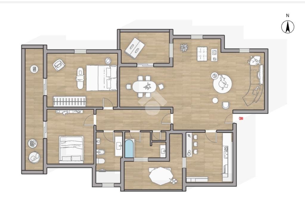 Four-room apartment Via Piero Bottoni, Milano (neighborhood Vigentino) - floor plans 1