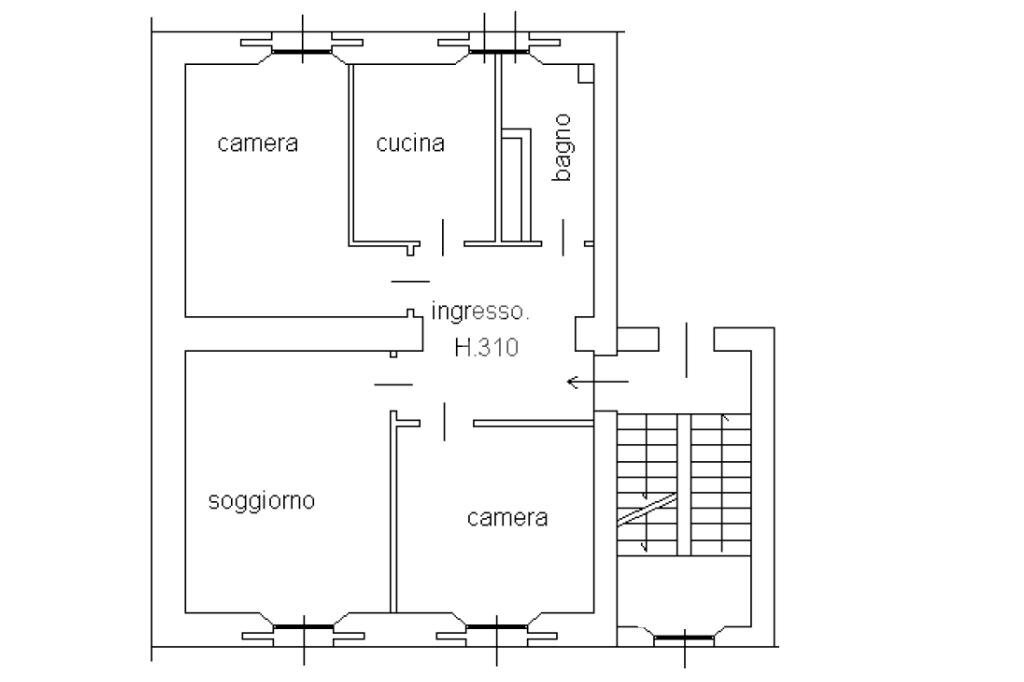Trilocale Via Camillo e Otto Cima, Milano (zona Ortica) - planimetria 1