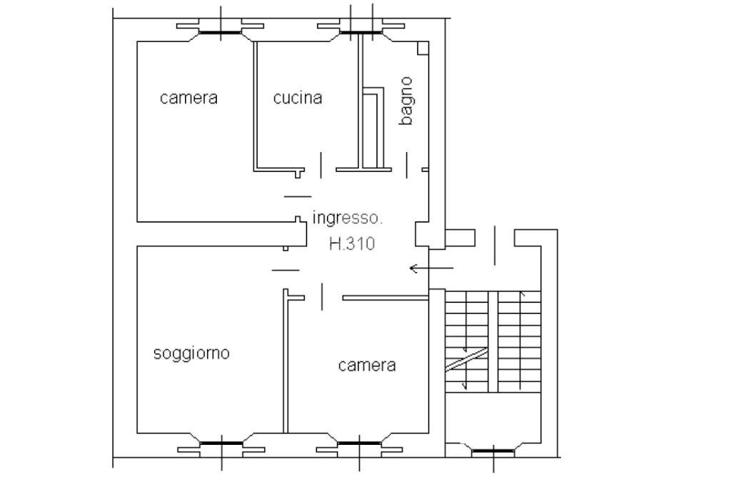 Trilocale Via Camillo e Otto Cima, Milano (zona Ortica) - planimetria 1