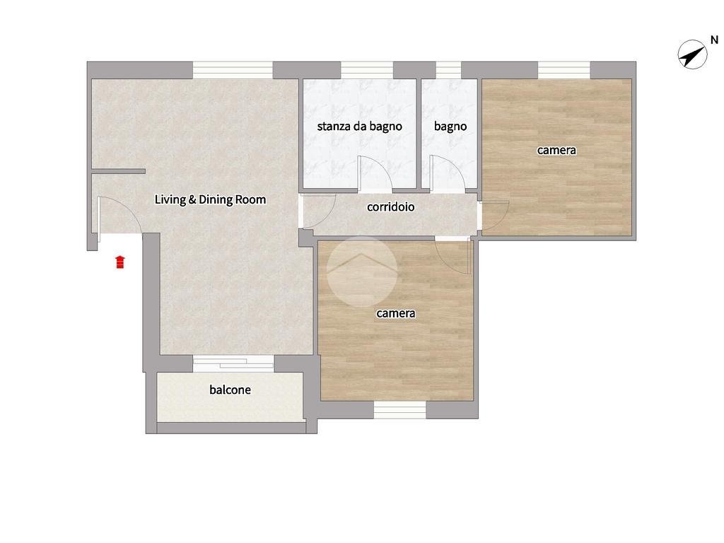 Three-room apartment Via Chiari, Milano - floor plans 1