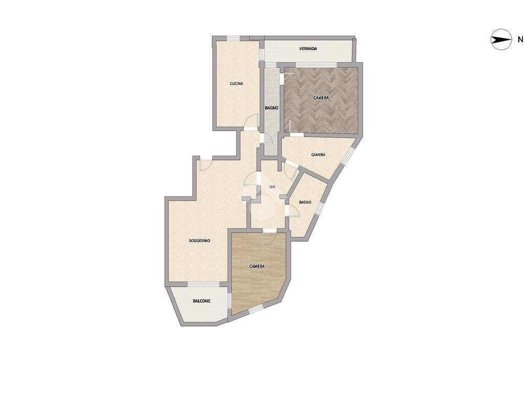 Quadrilocale Via Gorizia, Torino (zona Santa Rita) - planimetria 1