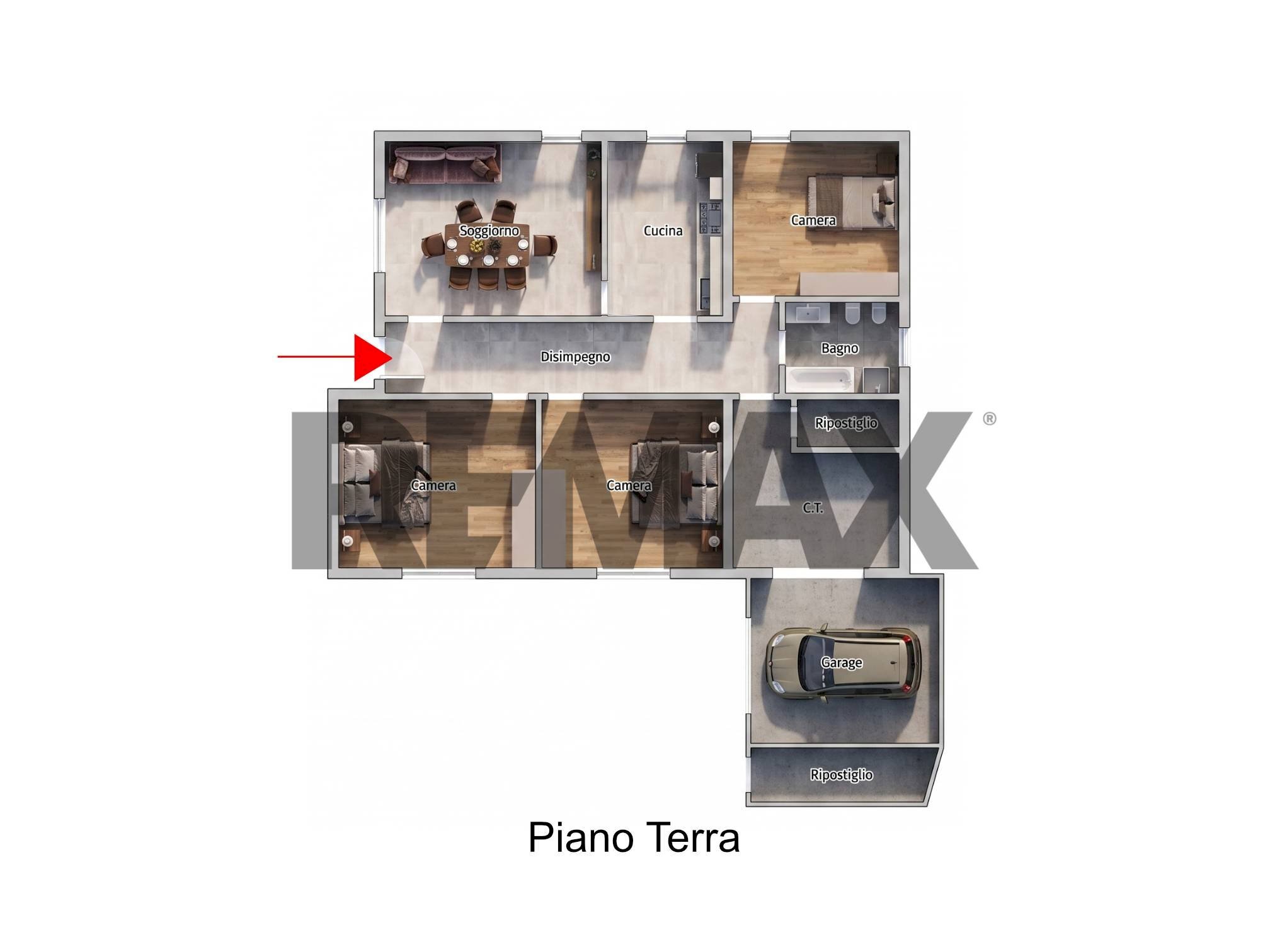 Pianta 3D - Casa indipendente Via Vetrego
 
73, Mirano - planimetria 1