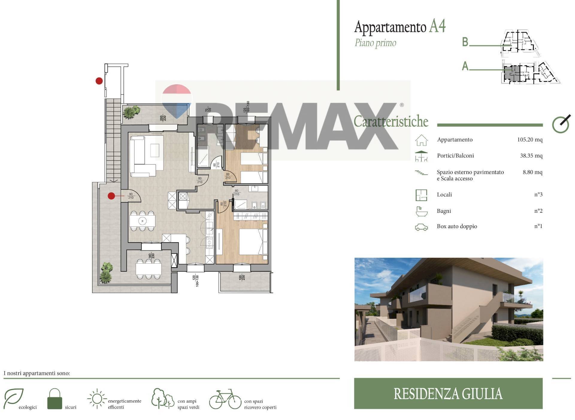 Pianta 2D - Four-room apartment VIA CESARE BATTISTI
 
82, Brembate di Sopra - floor plans 1
