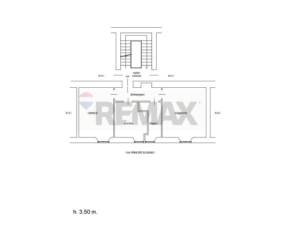 Pianta 2D - Trilocale Via Principe Eugenio
 
36, Milano - planimetria 1